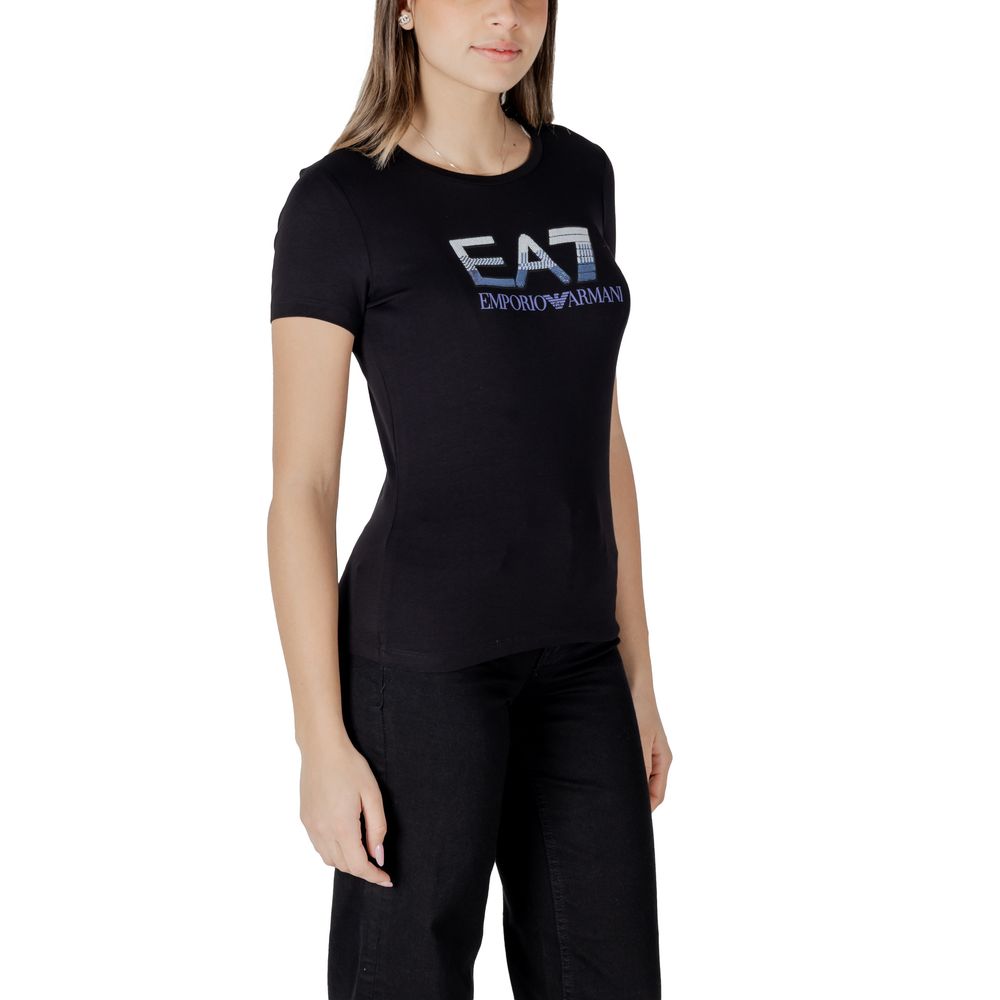 EA7 Emporio Armani Schwarzes T-Shirt aus Baumwolle