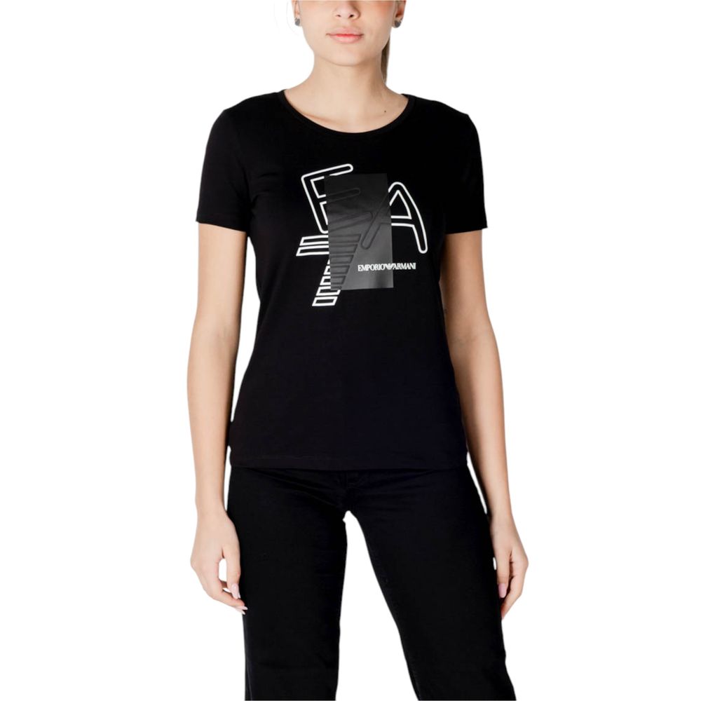 EA7 Emporio Armani Schwarzes T-Shirt aus Baumwolle