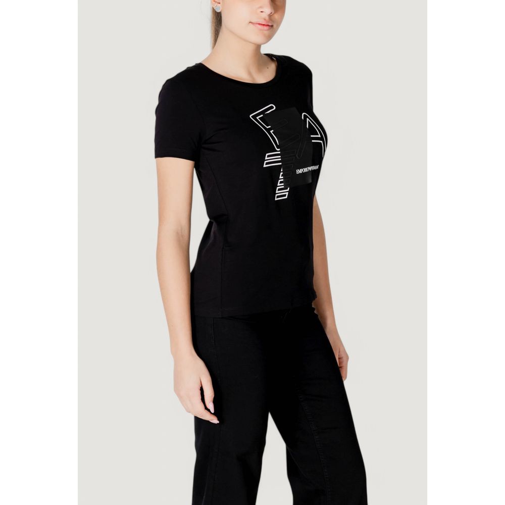 EA7 Emporio Armani Schwarzes T-Shirt aus Baumwolle