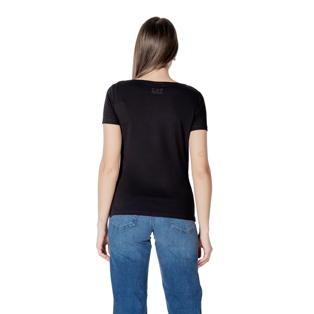EA7 Emporio Armani Schwarzes T-Shirt aus Baumwolle