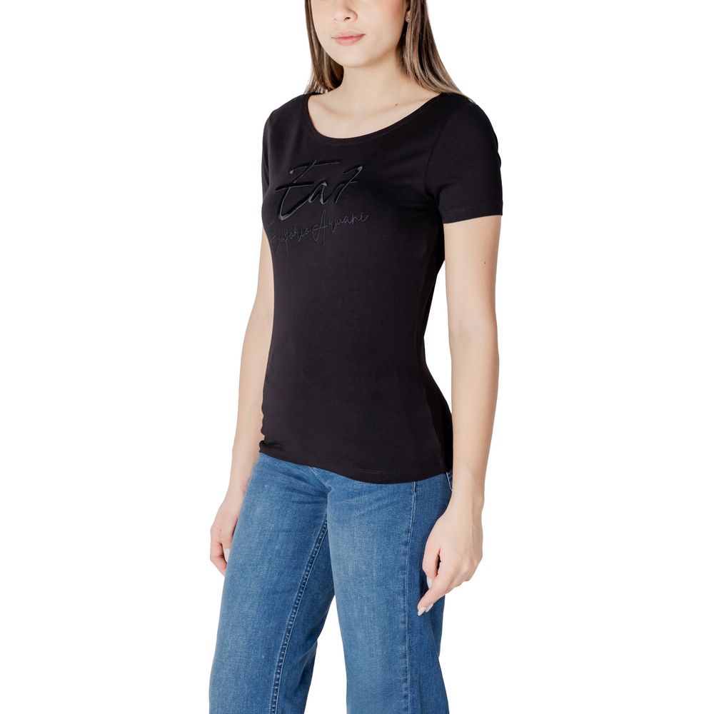 EA7 Emporio Armani Schwarzes T-Shirt aus Baumwolle
