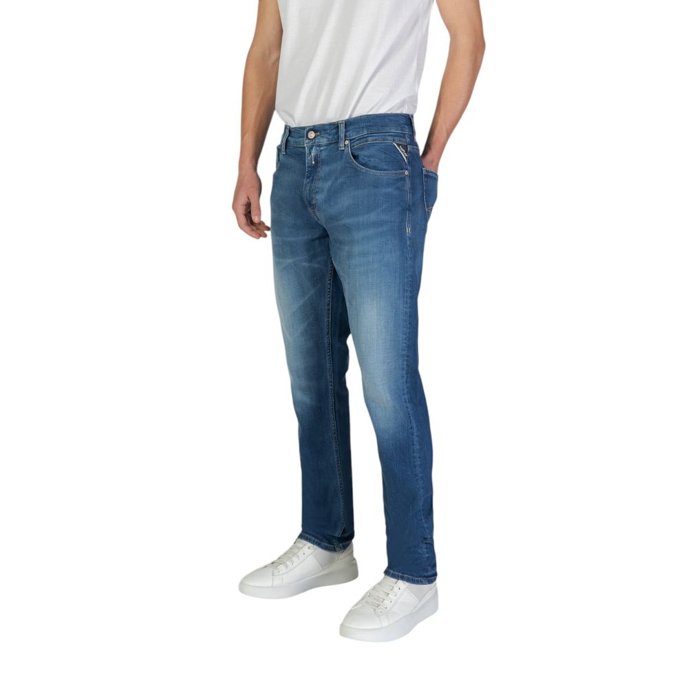 Replay Blue Cotton Slim-Fit Jeans