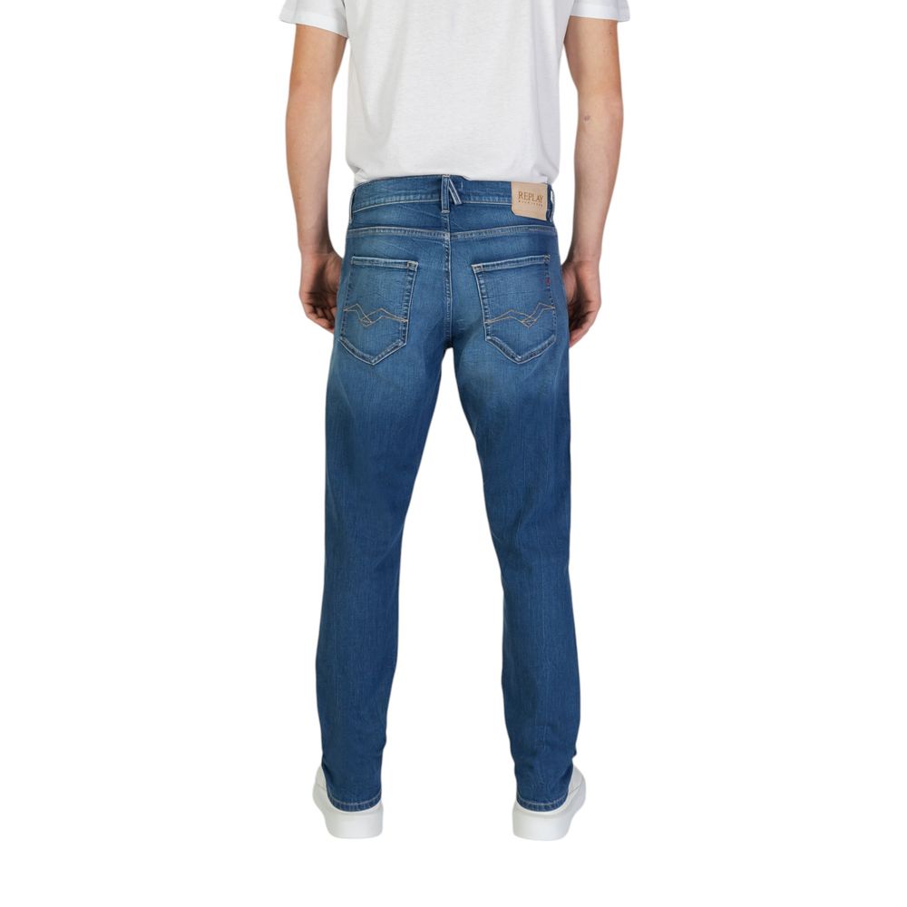 Replay Blue Cotton Slim-Fit Jeans