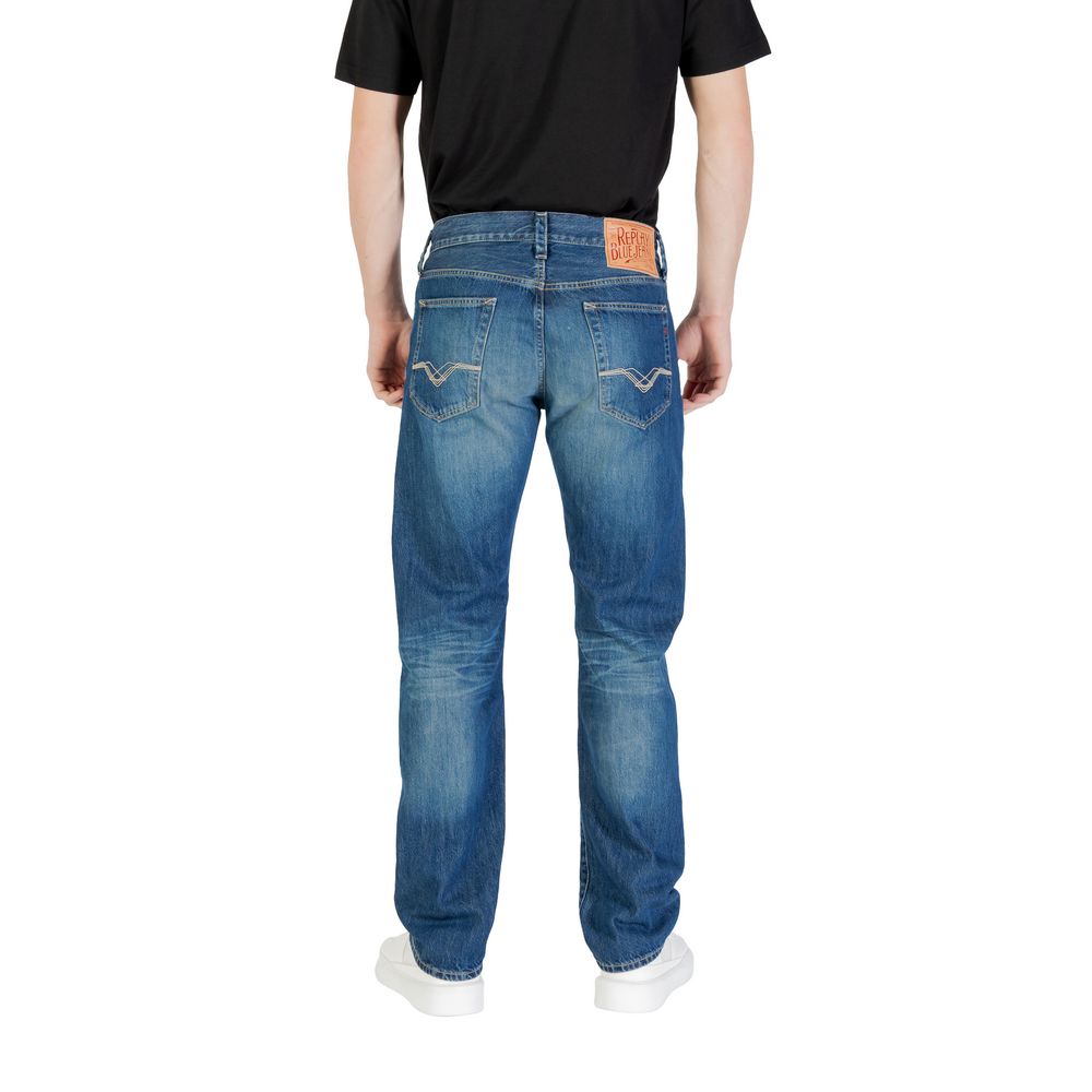Replay Blaue Baumwolljeans mit Relaxed Fit