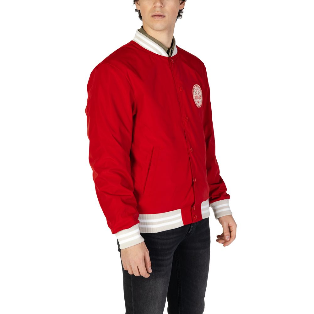 Replay Rote Baumwoll-Bomberjacke