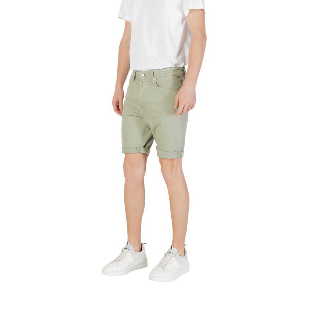 Replay Grüne Baumwoll-Bermuda-Shorts