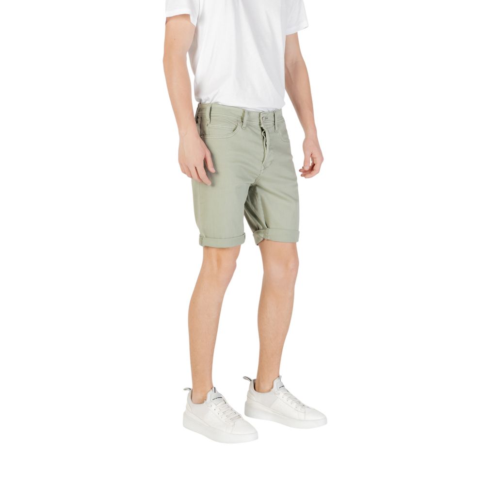 Replay Grüne Baumwoll-Bermuda-Shorts