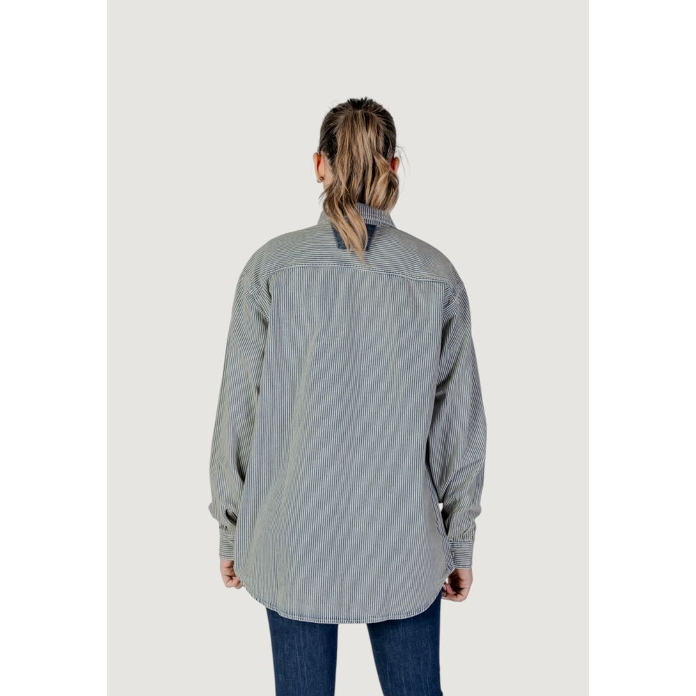 Replay Blaue Baumwollbluse
