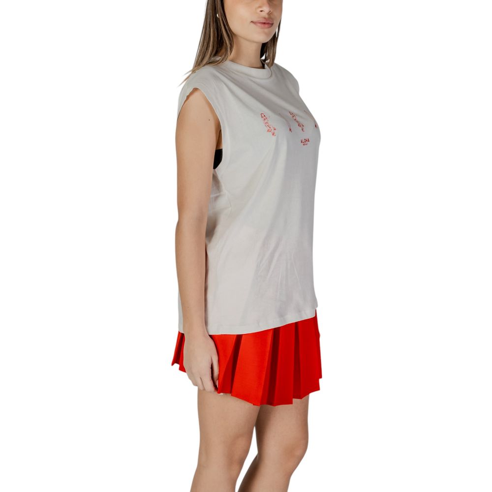 Replay Baumwoll-Trägershirts in Creme
