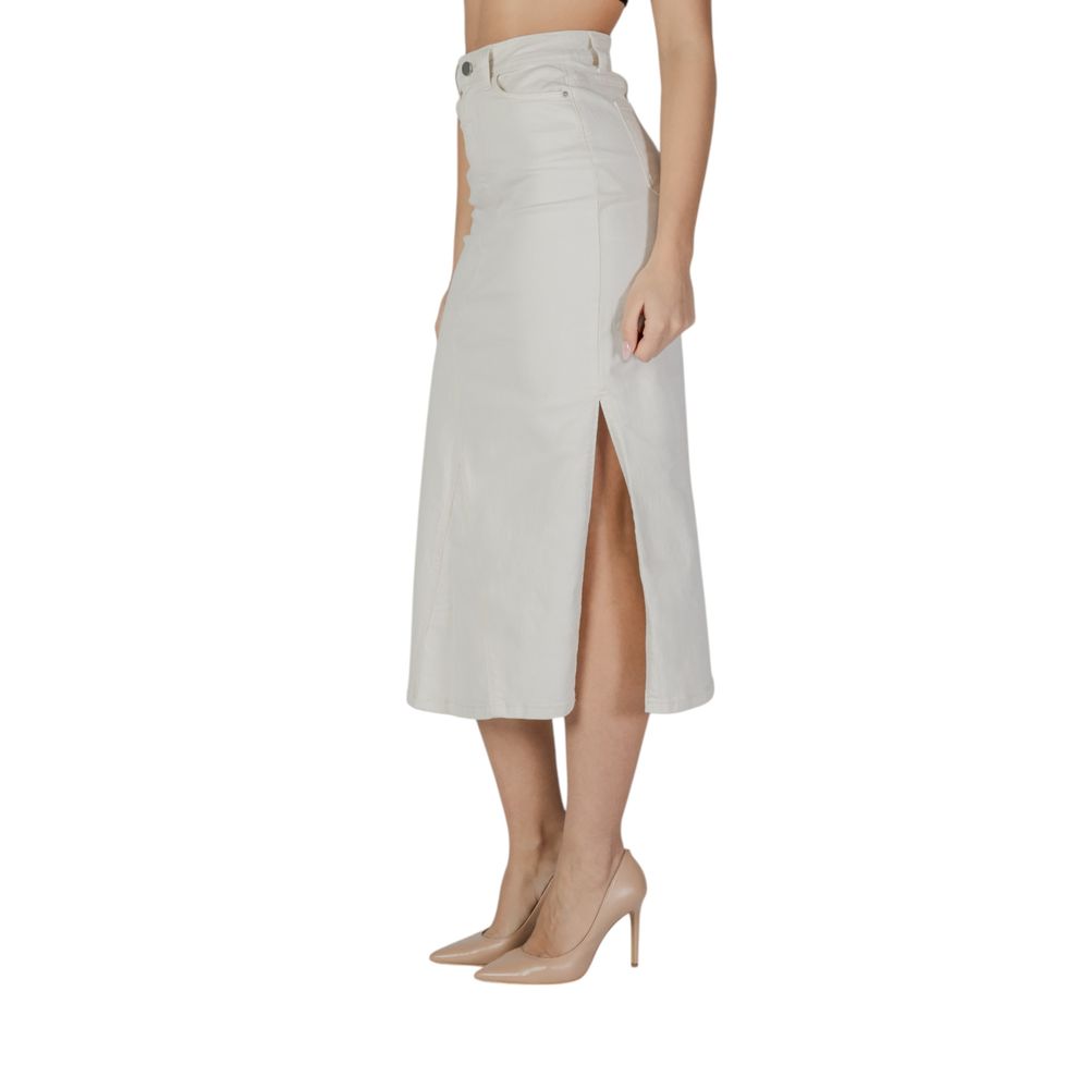 Vila Clothes Elegant Long Cotton-Blend Skirt