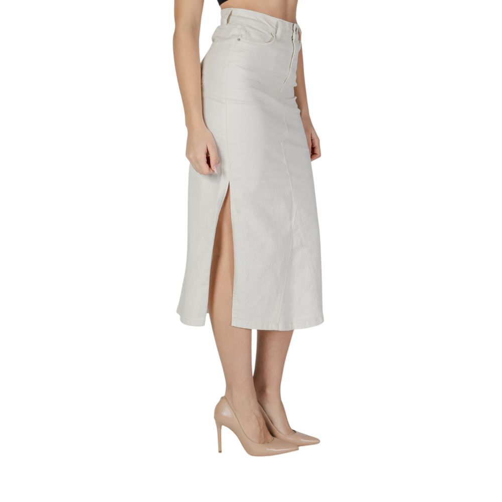 Vila Clothes Elegant Long Cotton-Blend Skirt