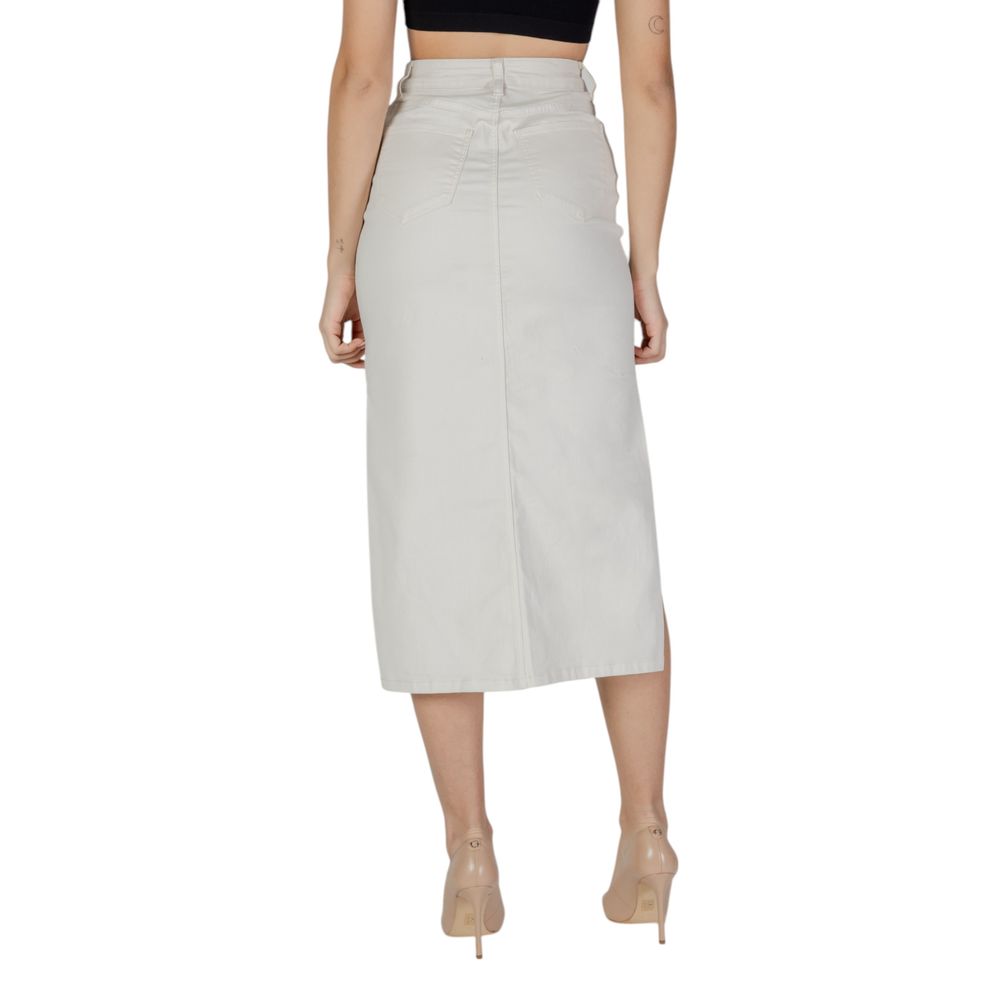 Vila Clothes Elegant Long Cotton-Blend Skirt