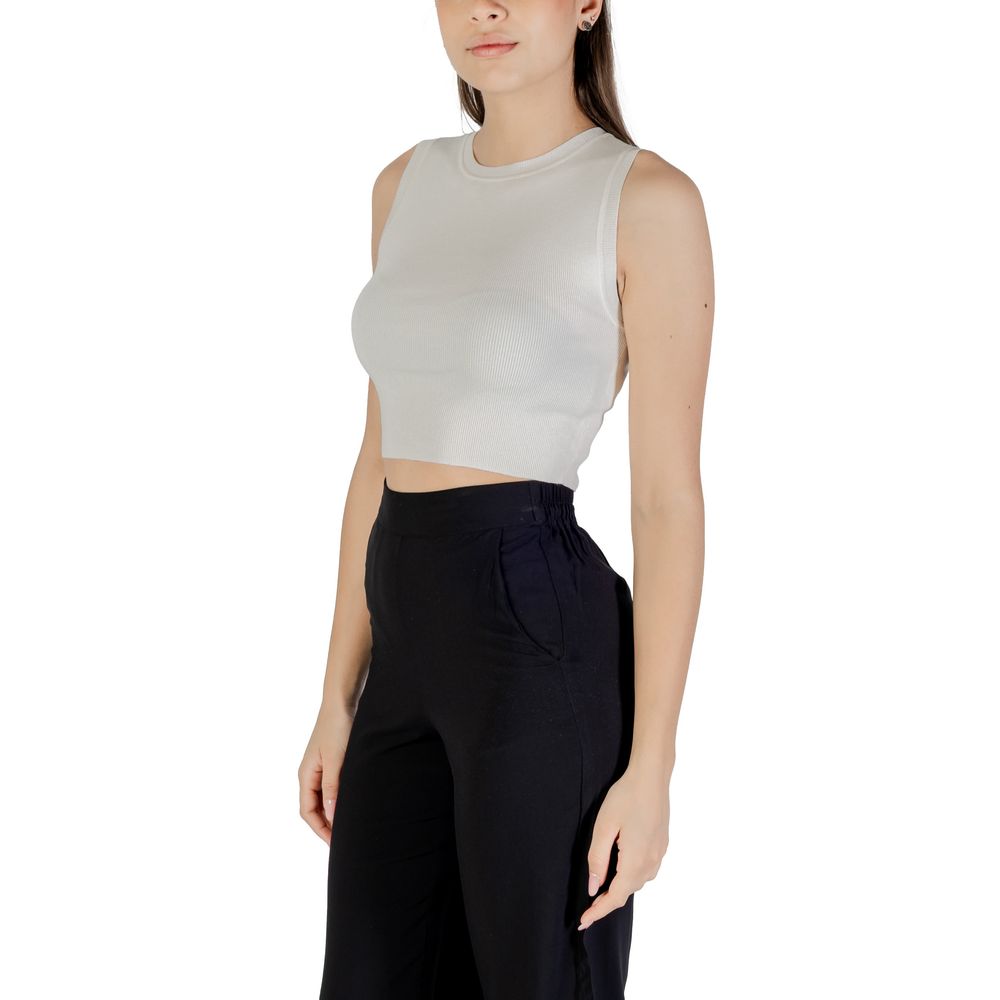 Jacqueline De Yong Weiße Viskose-Trägershirts