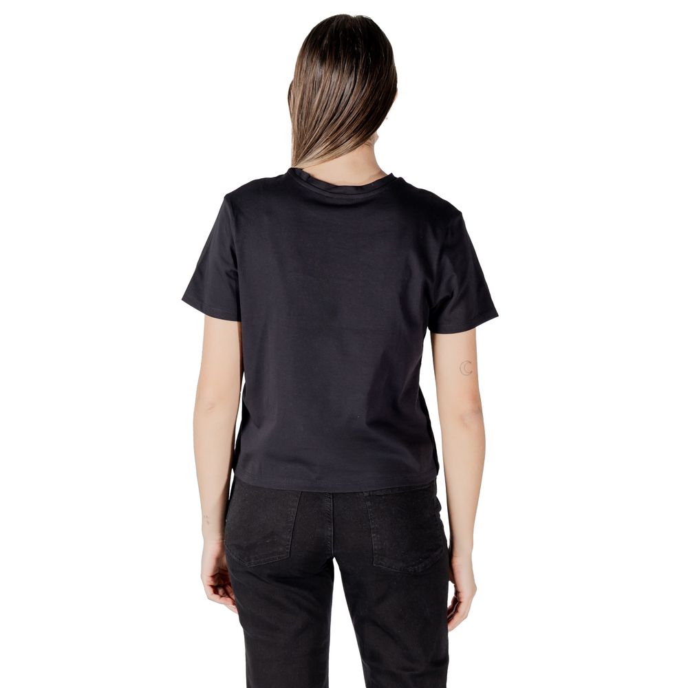 Jacqueline De Yong Schwarzes T-Shirt aus Baumwolle