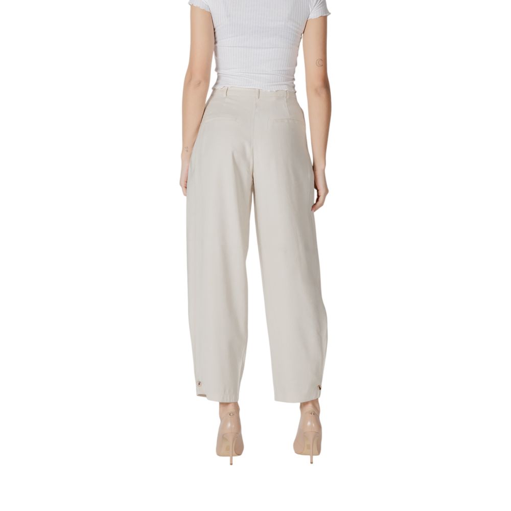 Vila Clothes Cremefarbene Viskosehose