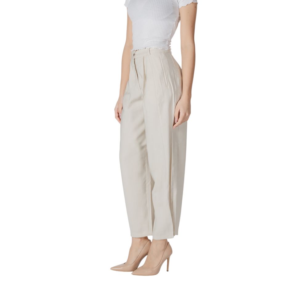Vila Clothes Cremefarbene Viskosehose