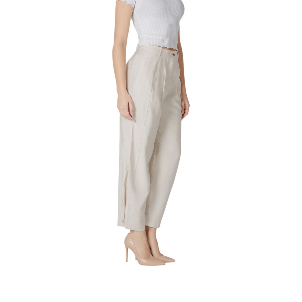 Vila Clothes Cremefarbene Viskosehose