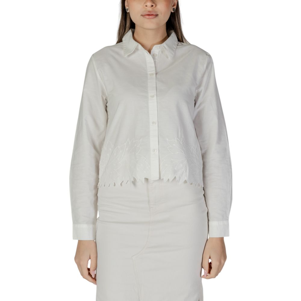 Jacqueline De Yong Weiße Baumwollbluse