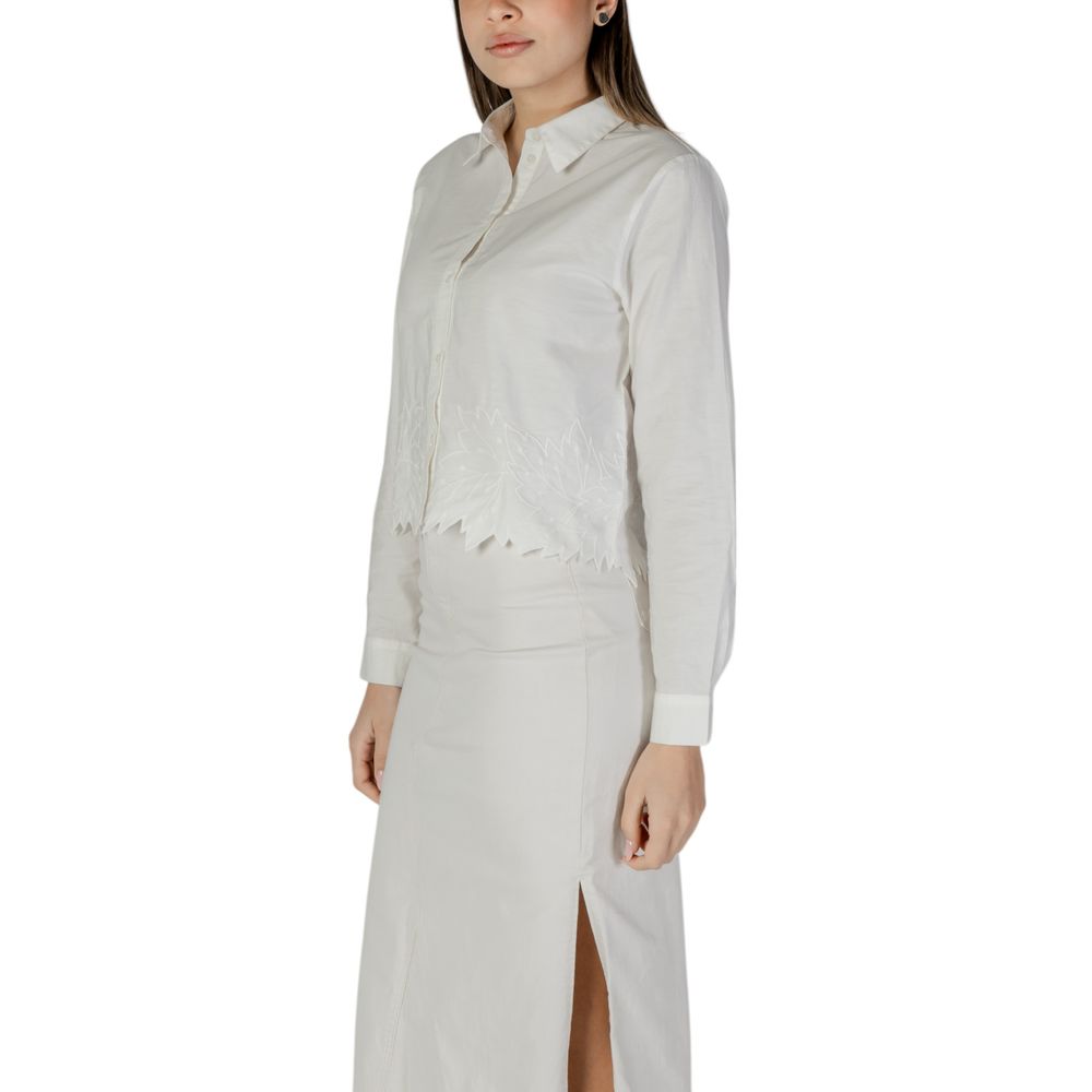 Jacqueline De Yong Weiße Baumwollbluse