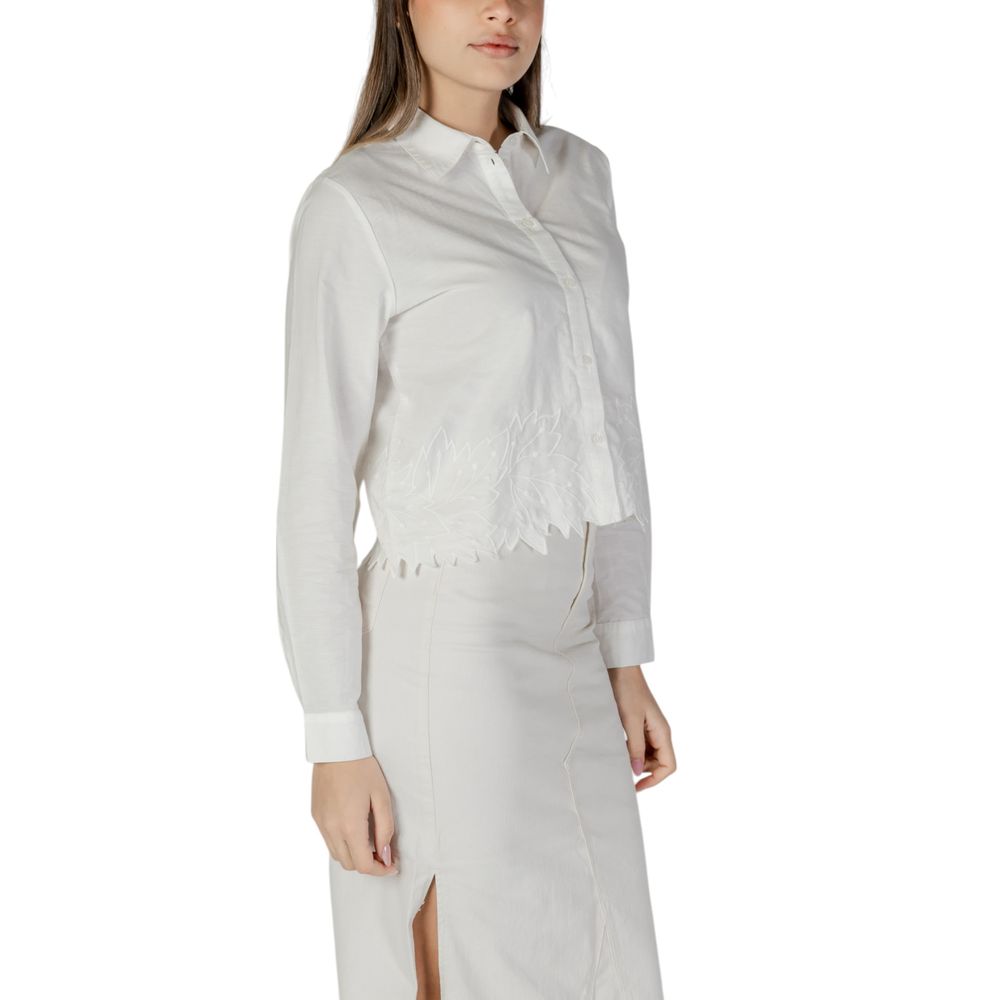 Jacqueline De Yong Weiße Baumwollbluse