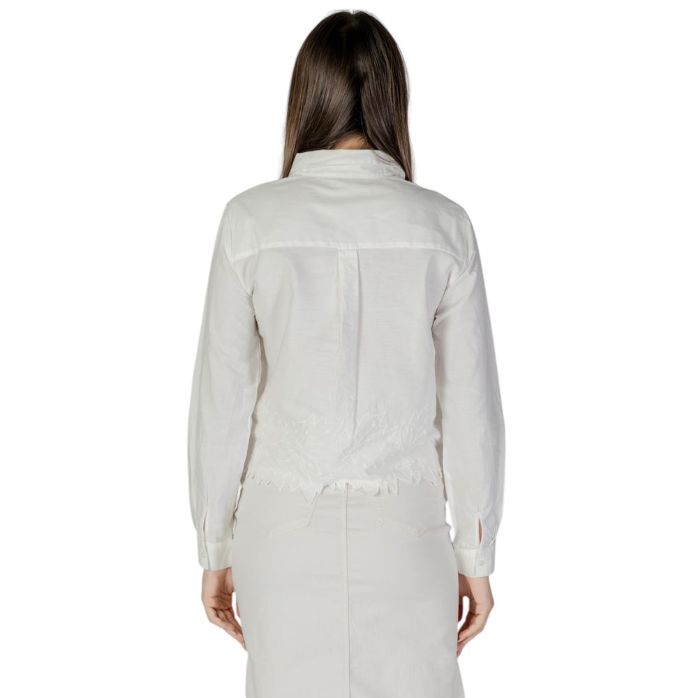 Jacqueline De Yong Weiße Baumwollbluse