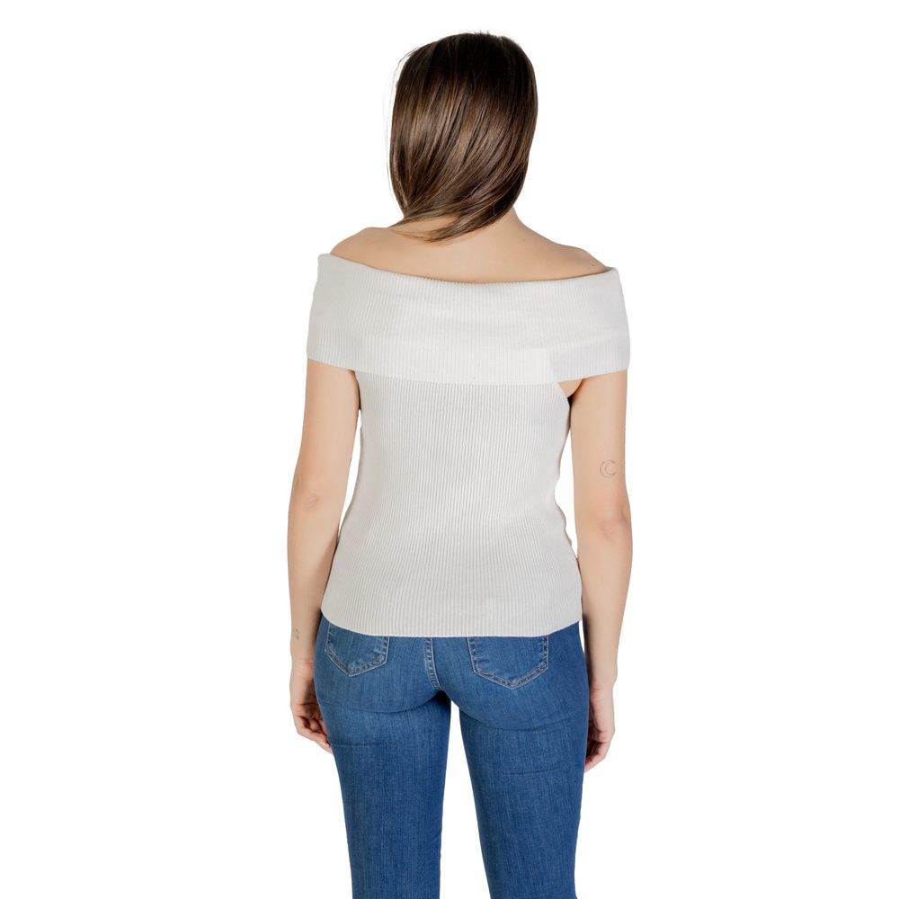 Only Weißes Polyester-T-Shirt
