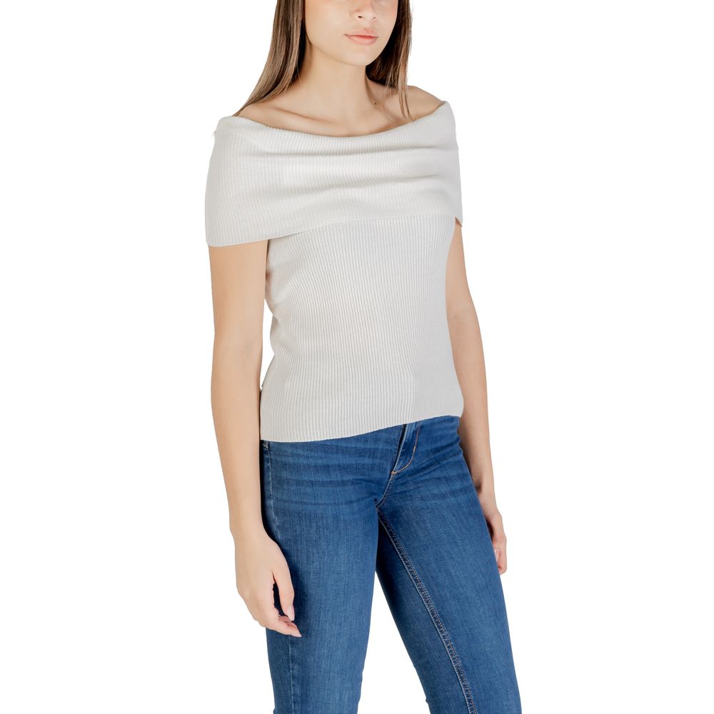Only Weißes Polyester-T-Shirt