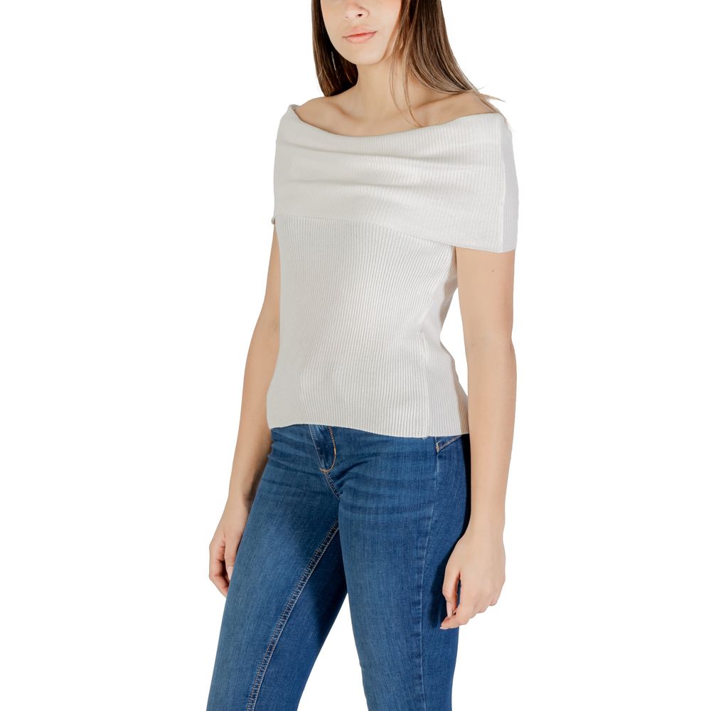Only Weißes Polyester-T-Shirt