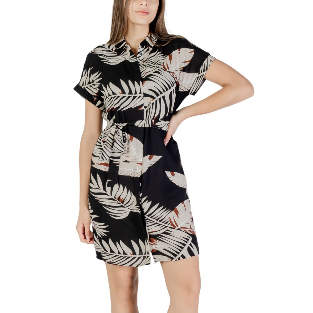 Vero Moda Beigefarbenes Viskose-Kurzkleid