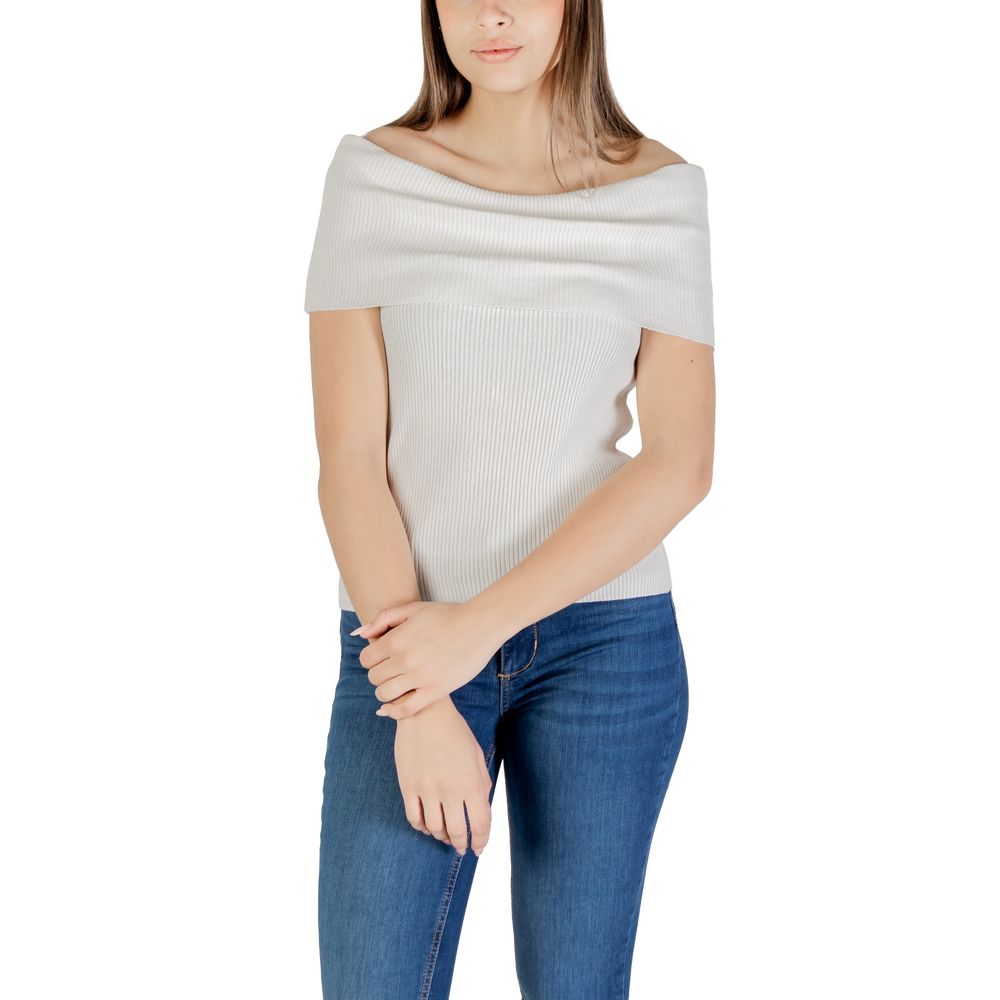 Only Weißes Polyester-T-Shirt