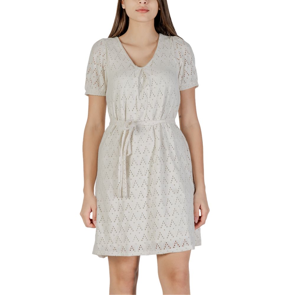 Vila Clothes Beigefarbenes Kurzkleid aus recyceltem Polyester