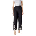 Vila Clothes Black Viscose Trousers