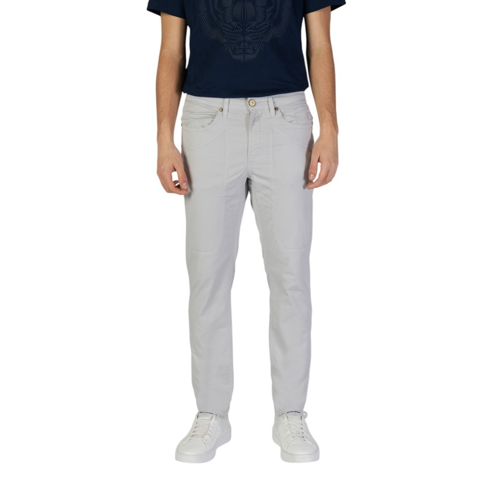 Jeckerson Grey Cotton Skinny Trousers