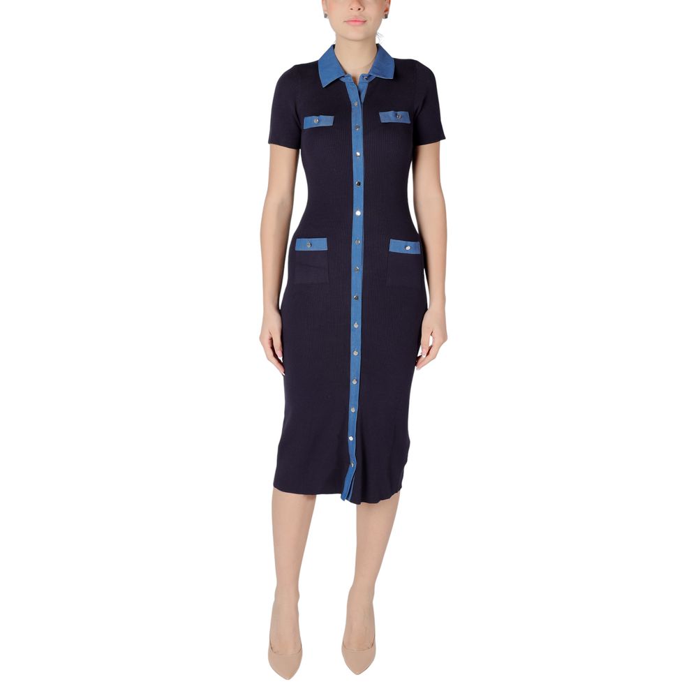 Morgan De Toi Langes Kleid aus Viskose in Blau