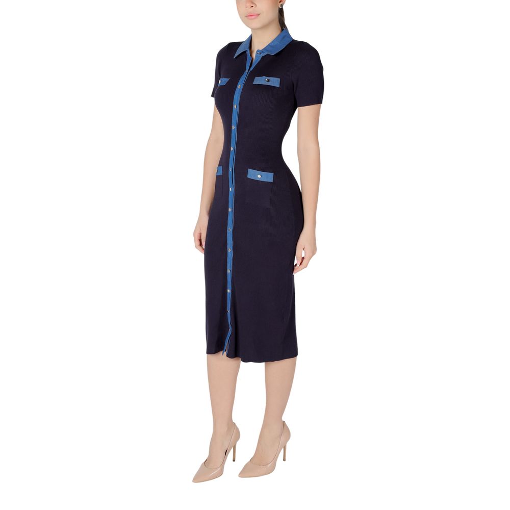 Morgan De Toi Langes Kleid aus Viskose in Blau