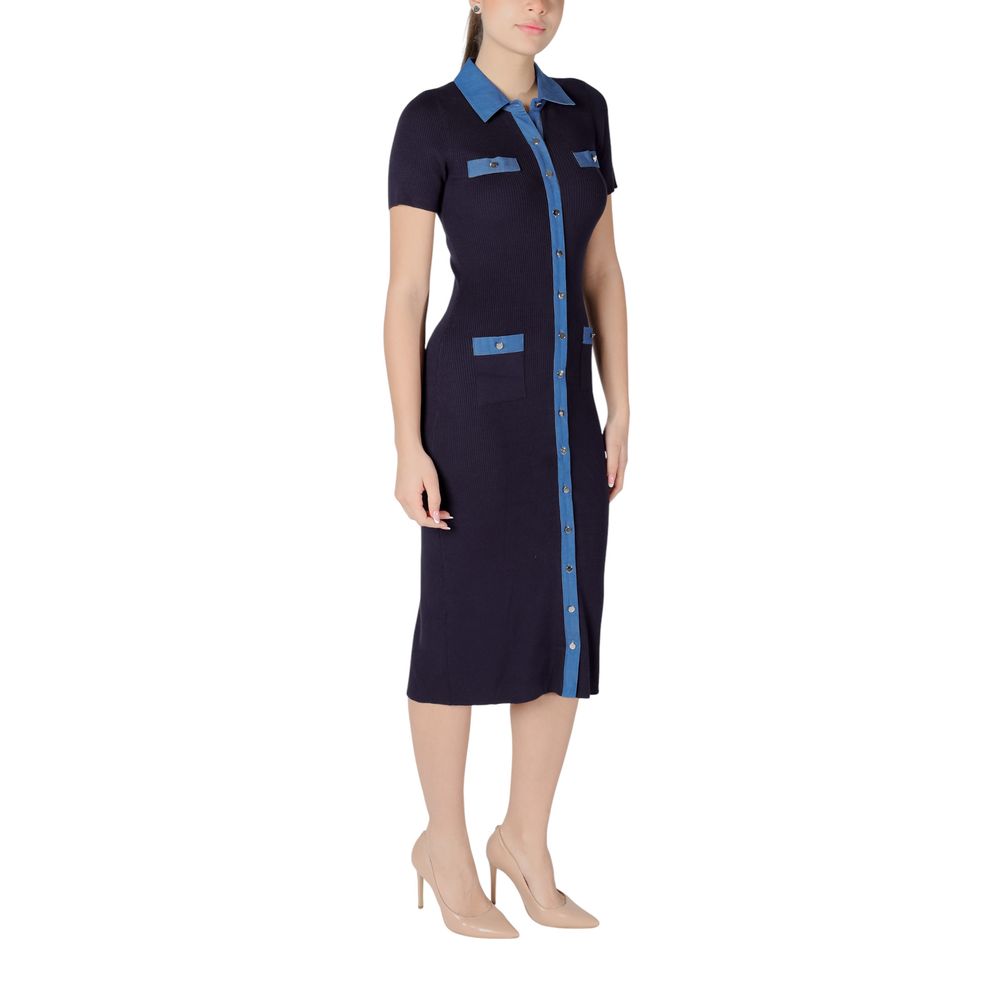 Morgan De Toi Langes Kleid aus Viskose in Blau
