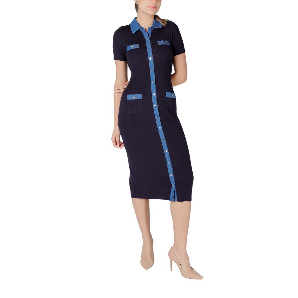 Morgan De Toi Langes Kleid aus Viskose in Blau