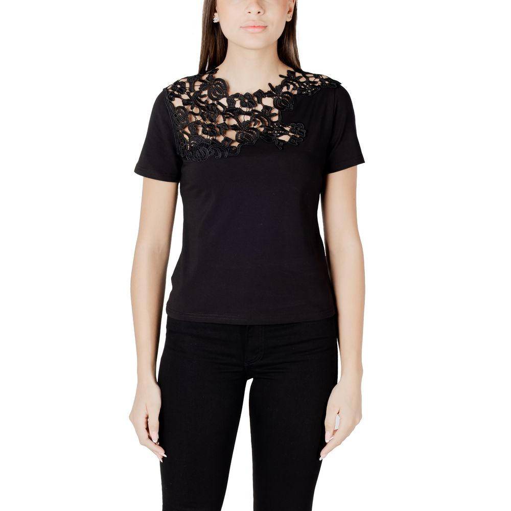 Morgan De Toi Schwarzes T-Shirt aus Baumwolle