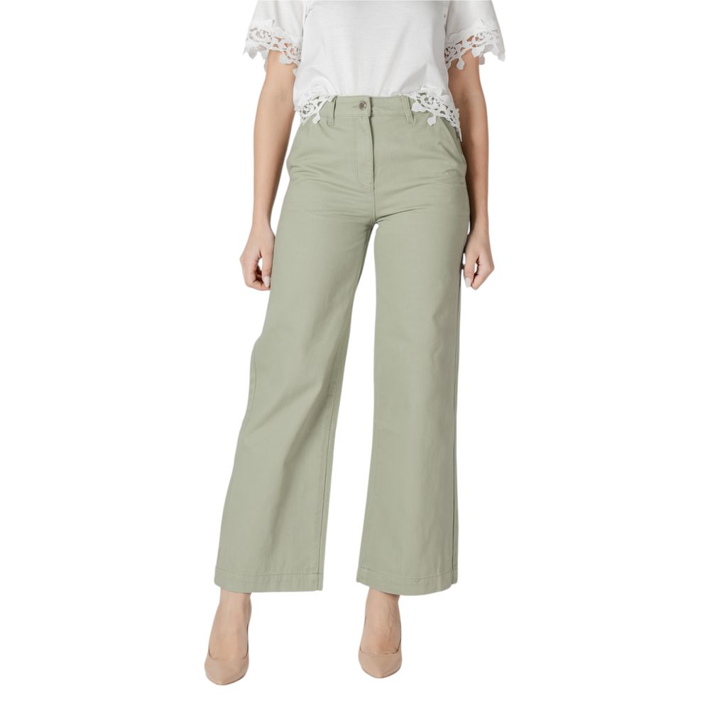 Morgan De Toi Green Relaxed Fit Cotton Jeans