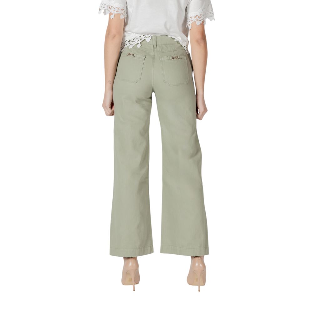 Morgan De Toi Green Relaxed Fit Cotton Jeans