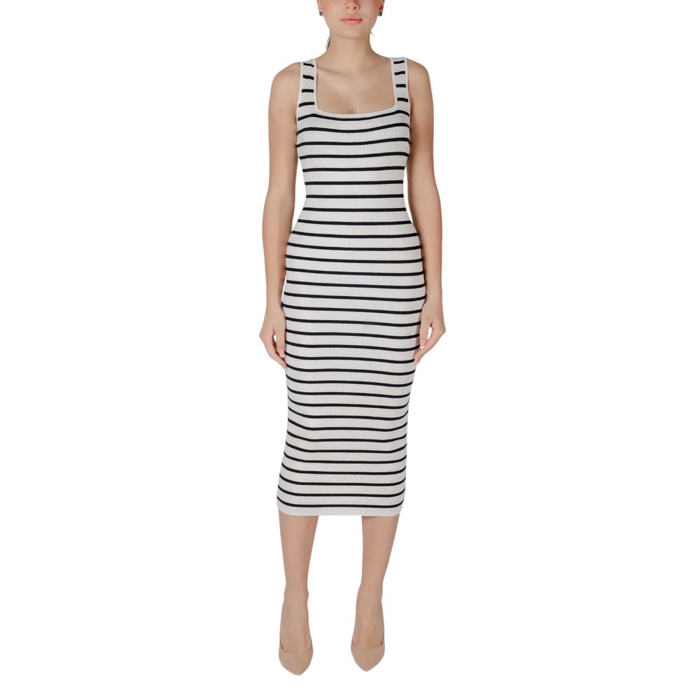 Morgan De Toi Beigefarbenes Viskose-Maxikleid