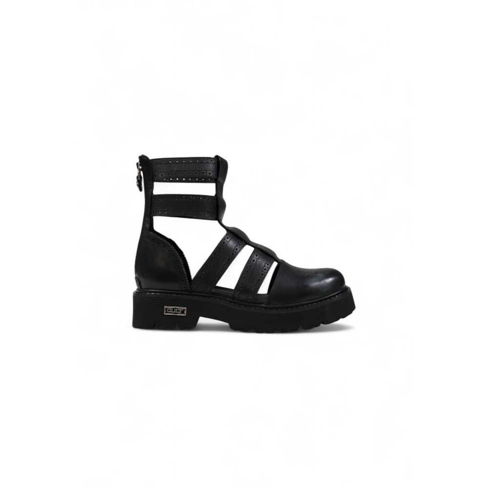 Cult Schwarze Leder-Sandale