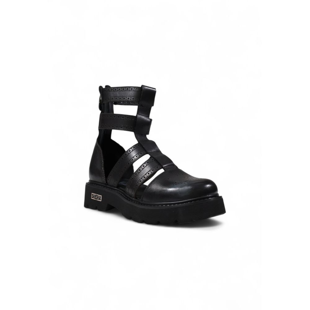 Cult Schwarze Leder-Sandale