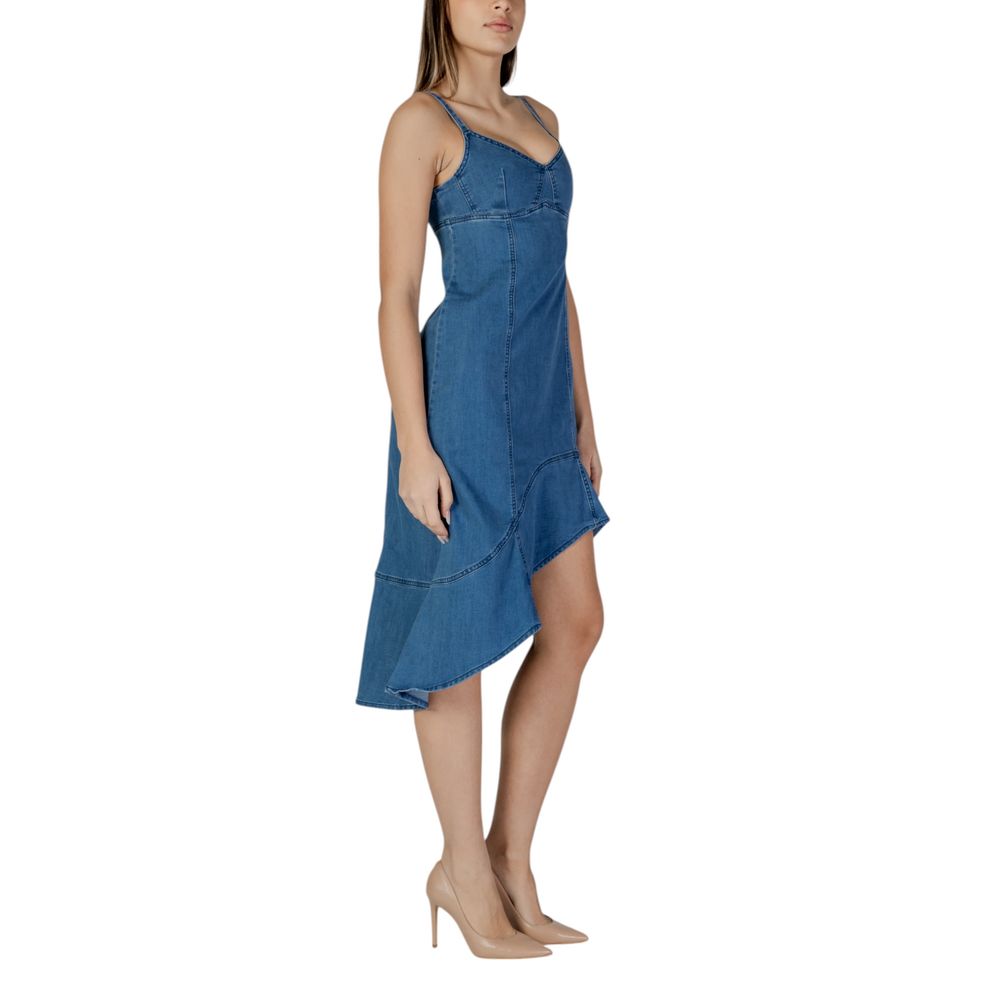 Desigual Langes Baumwollkleid in Blau