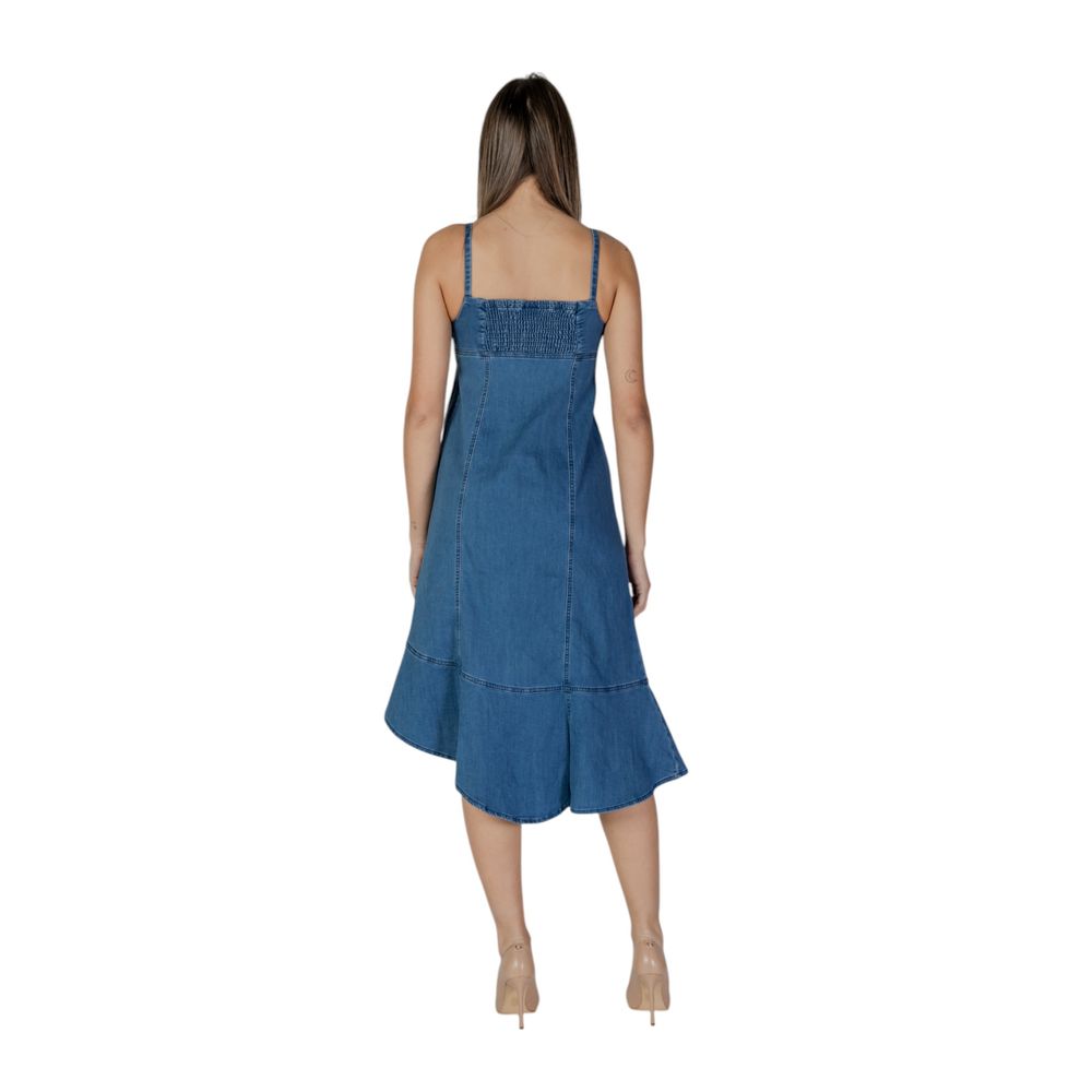 Desigual Langes Baumwollkleid in Blau