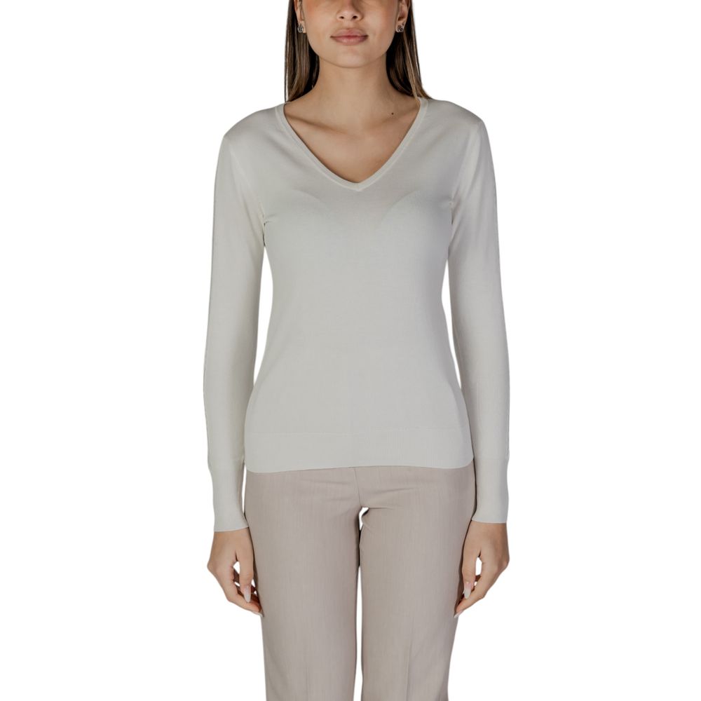 Street One Langärmeliges T-Shirt aus Viskose in Creme
