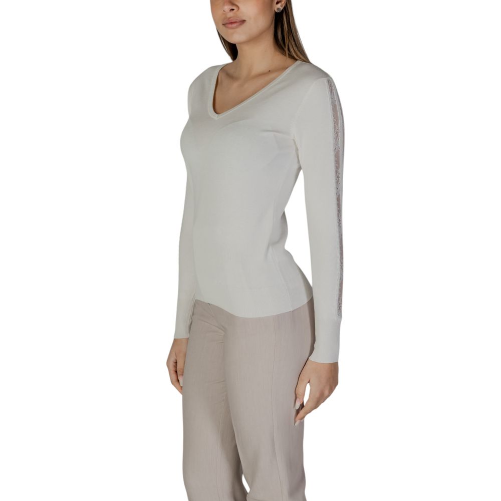 Street One Langärmeliges T-Shirt aus Viskose in Creme