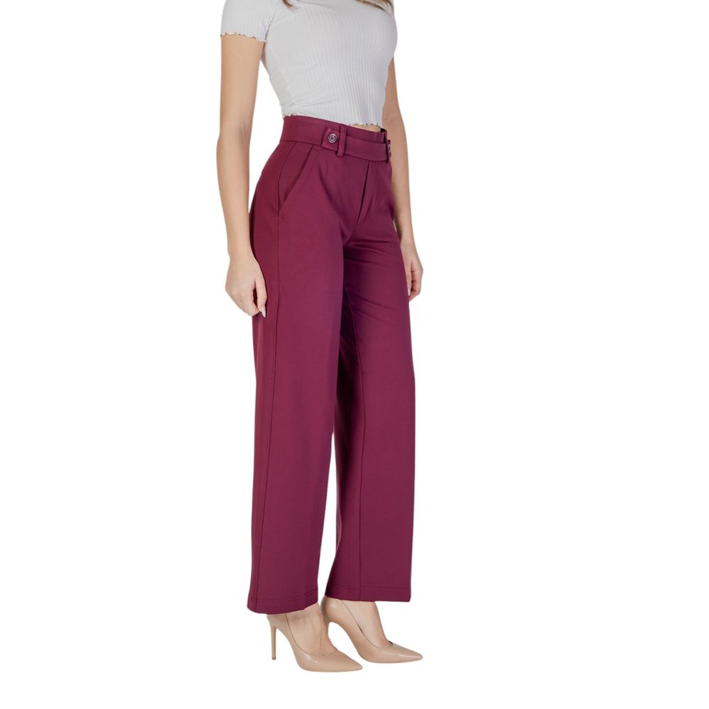 Street One Lilac Viscose Trousers for Everyday