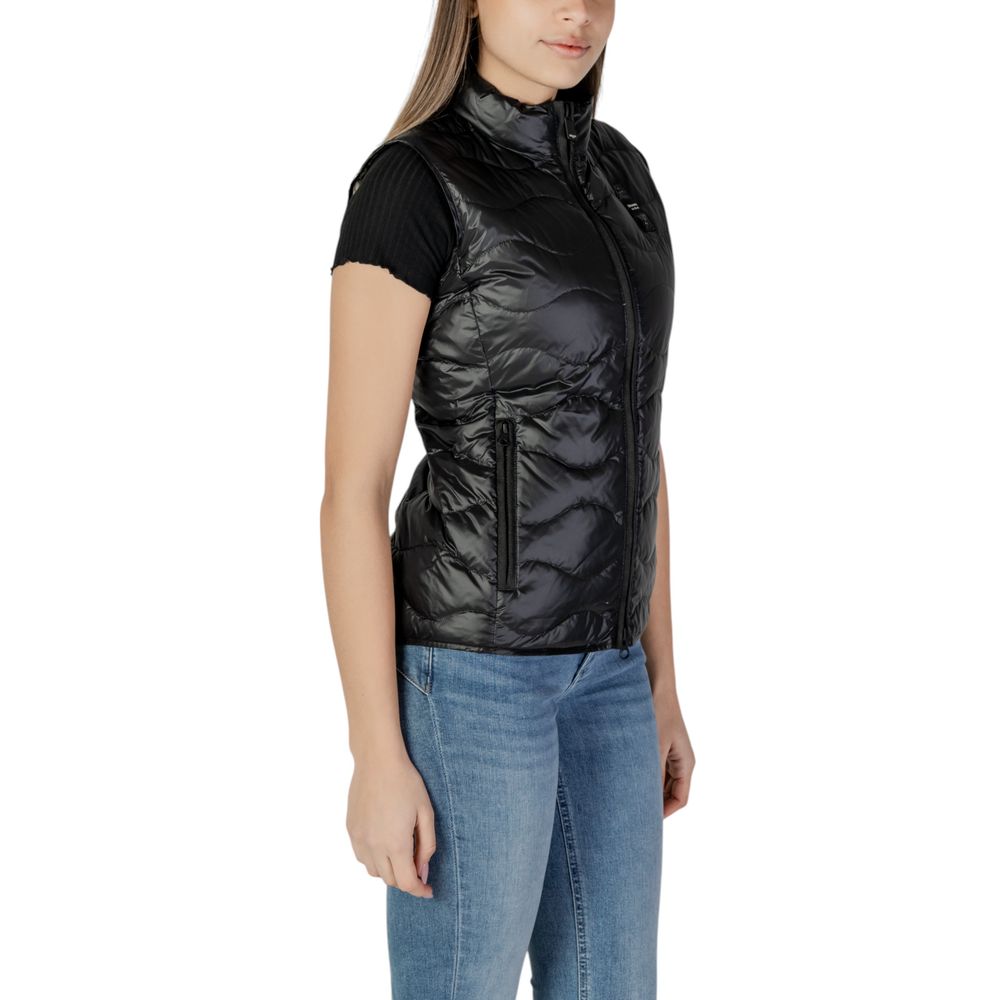 Blauer Schwarze Polyamid-Ärmellose Jacke