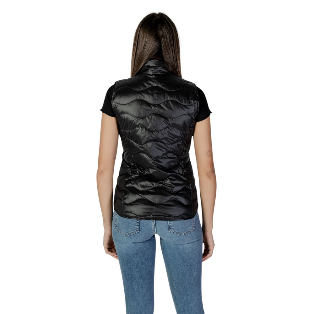 Blauer Schwarze Polyamid-Ärmellose Jacke